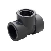 Тройник клеевой ВхВРхВ 90° (нПВХ) 40 мм x 11/4'' х 40 мм