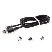 Кабель з/у универсальный Micro USB + Type-C + Lightning (1 м) магнитный